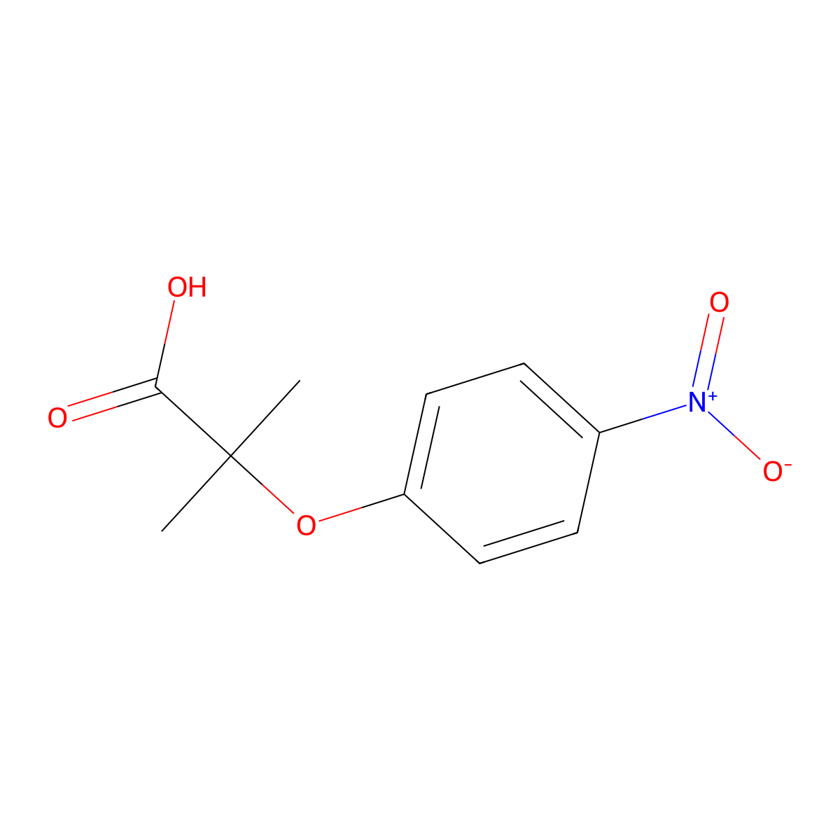 2-Methyl-2-(4-nitrophenoxy)propanoic acid molecular structure, CAS 17431-97-9