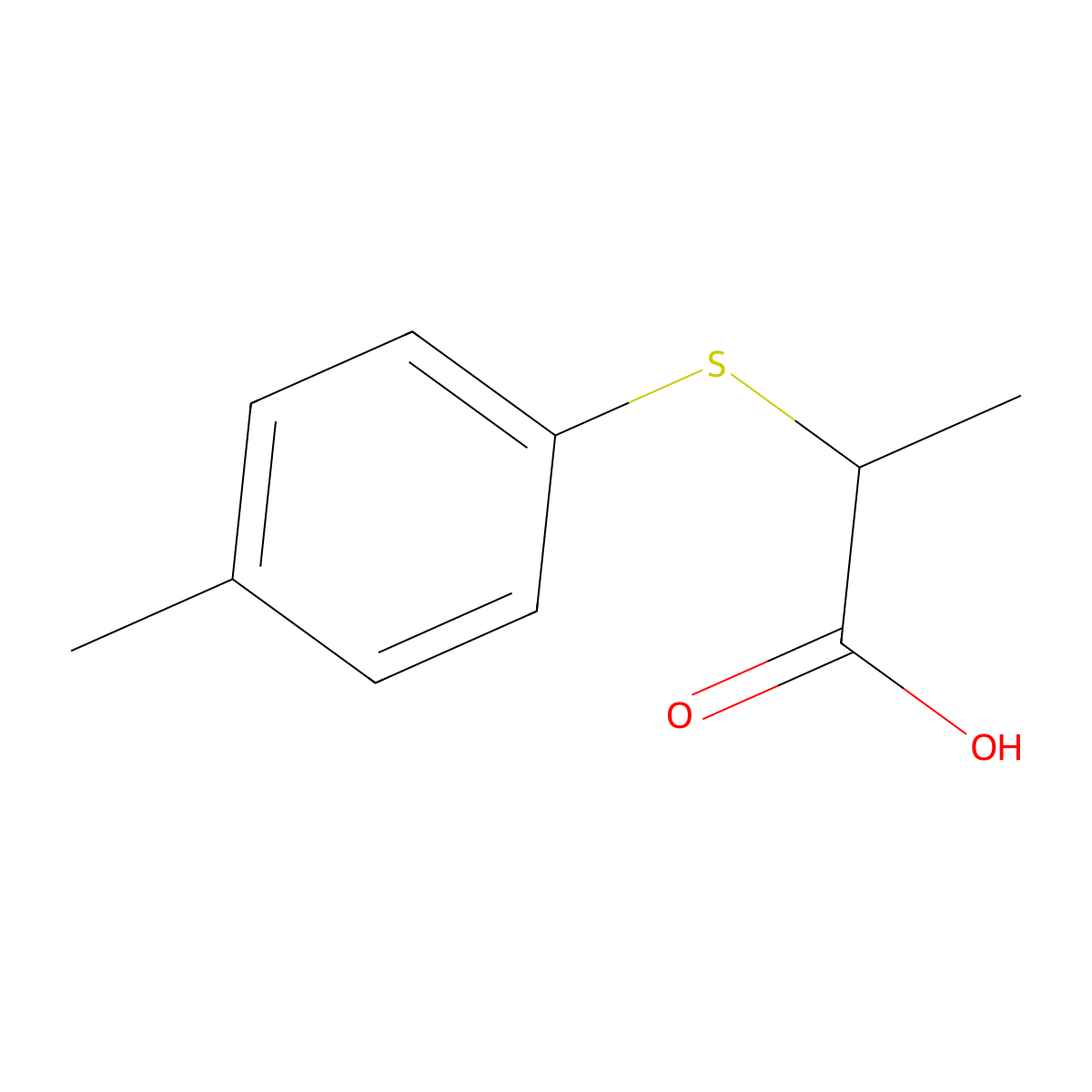 2-((4-Methylphenyl)sulfanyl)propanoic acid molecular structure, CAS 17431-98-0