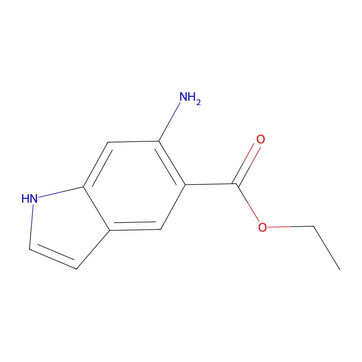 Ethyl 6-amino-1H-indole-5-carboxylate molecular structure, CAS 174311-74-1