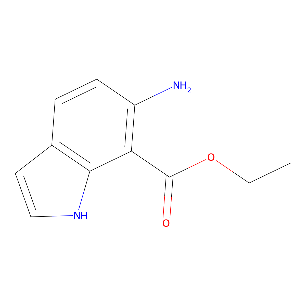 Ethyl 6-amino-1H-indole-7-carboxylate molecular structure, CAS 174311-79-6