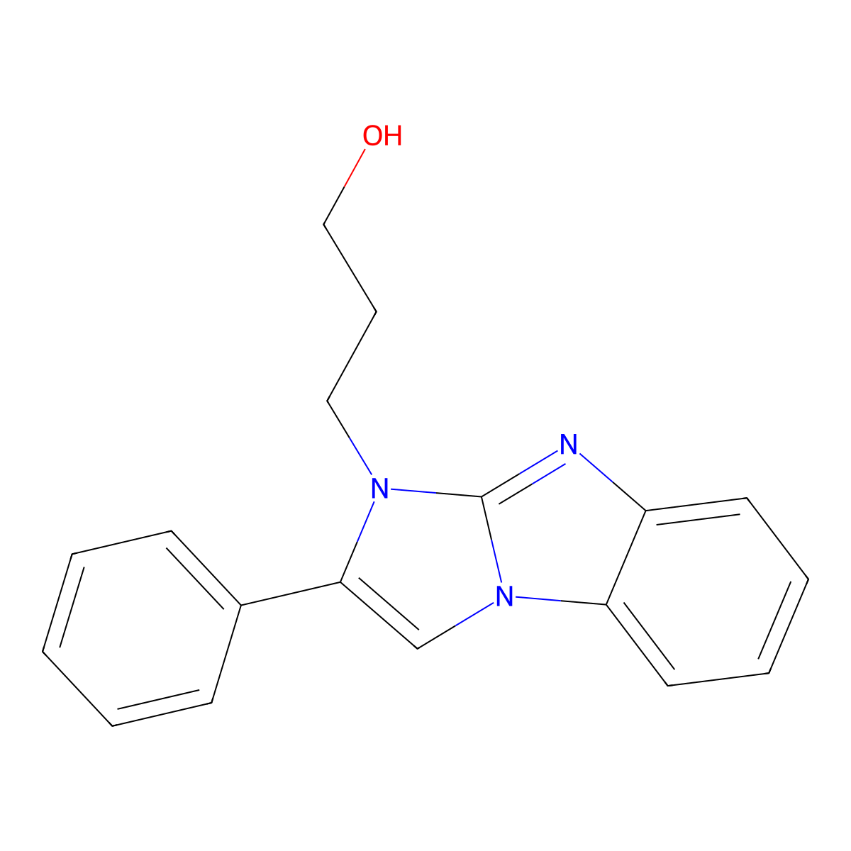 3-(2-Phenylimidazo[1,2-a]benzimidazol-3-yl)propan-1-ol molecular structure, CAS 174312-29-9