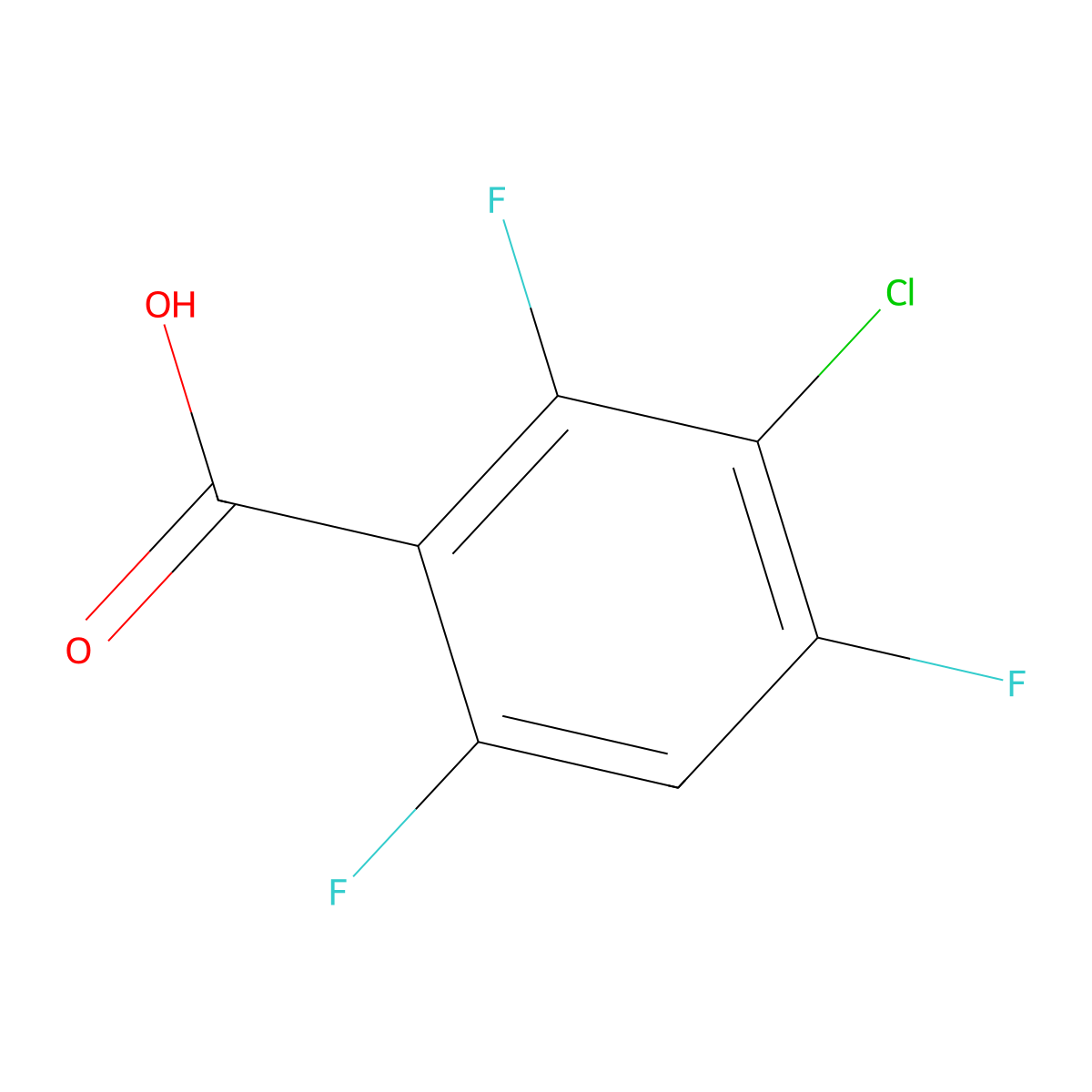 3-Chloro-2,4,6-trifluorobenzoic acid molecular structure, CAS 174312-95-9