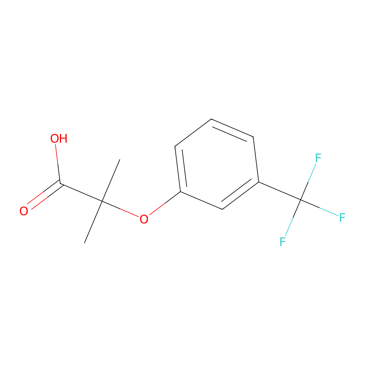 2-Methyl-2-[3-(trifluoromethyl)phenoxy]propanoic acid molecular structure, CAS 17432-00-7