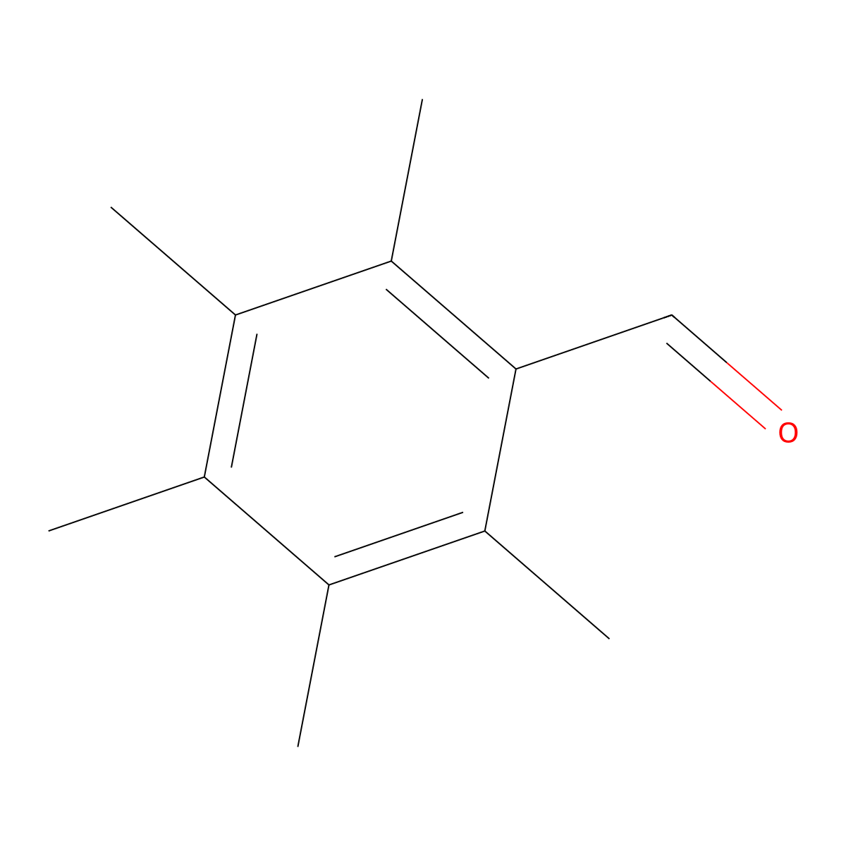 Pentamethylbenzaldehyde molecular structure, CAS 17432-38-1