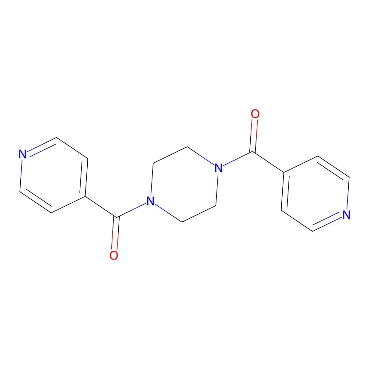 1,4-Diisonicotinoylpiperazine molecular structure, CAS 17433-18-0