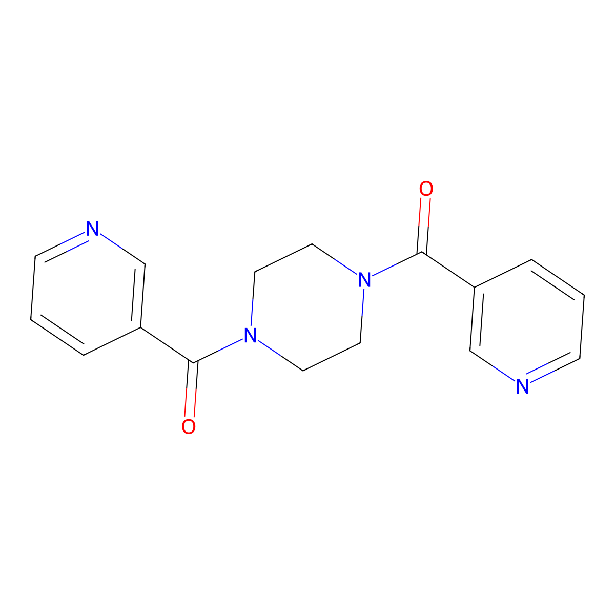 1,4-Dinicotinoylpiperazine molecular structure, CAS 17433-19-1