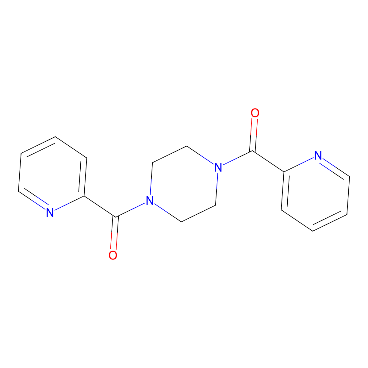 Piperazine-1,4-diylbis(pyridin-2-ylmethanone) molecular structure, CAS 17433-21-5