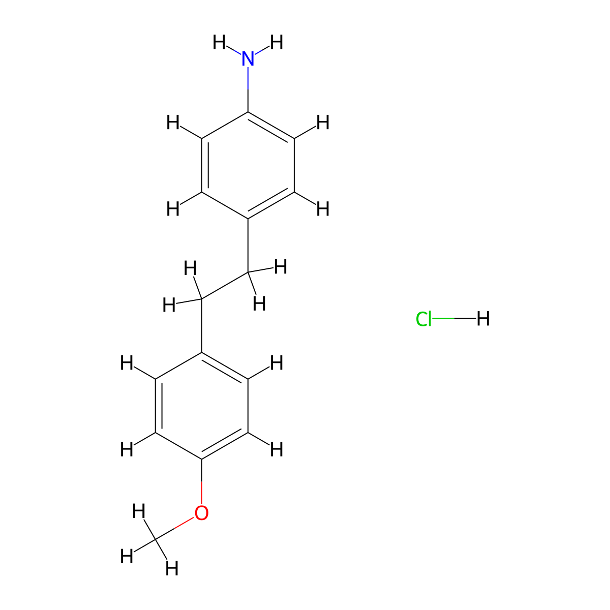 {4-[2-(4-Methoxyphenyl)ethyl]phenyl}amine hydrochloride molecular structure, CAS 174340-00-2