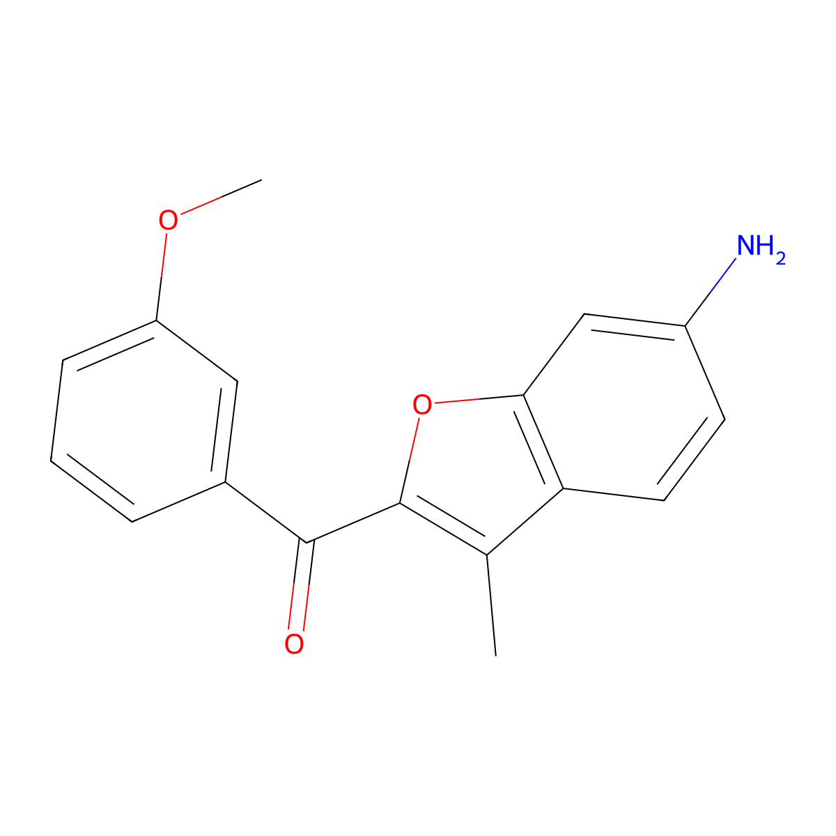 (6-Amino-3-methylbenzofuran-2-yl)(3-methoxyphenyl)methanone molecular structure, CAS 174344-33-3