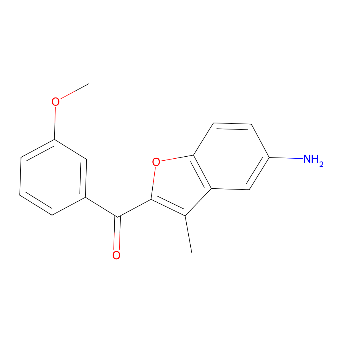2-(3-Methoxybenzoyl)-3-methyl-1-benzofuran-5-amine molecular structure, CAS 174344-67-3
