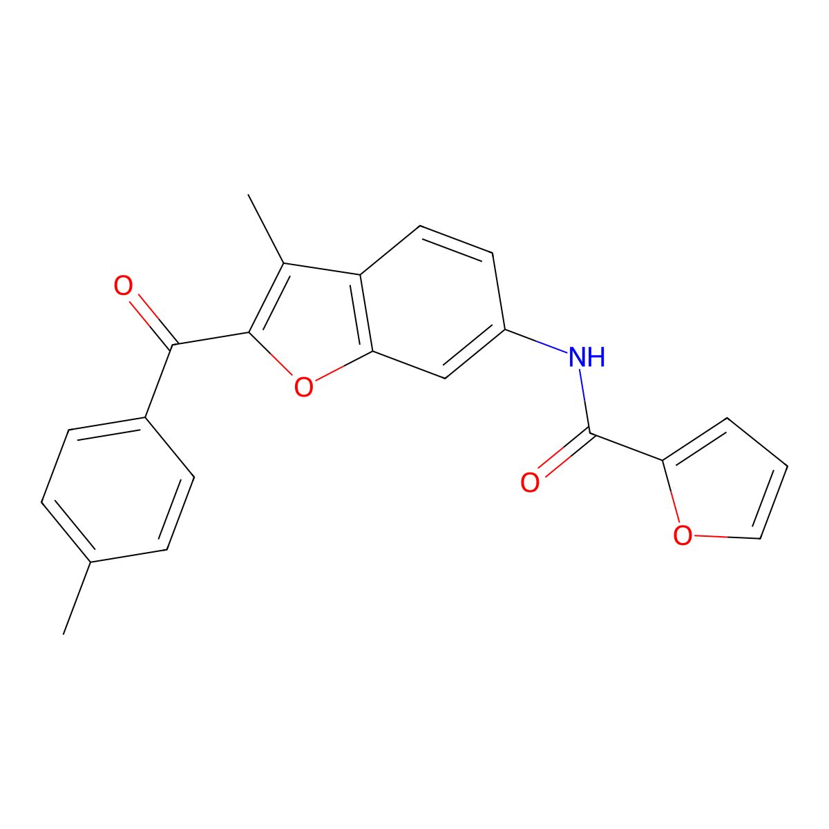 N-[3-methyl-2-(4-methylbenzoyl)-1-benzofuran-6-yl]furan-2-carboxamide molecular structure, CAS 174345-99-4