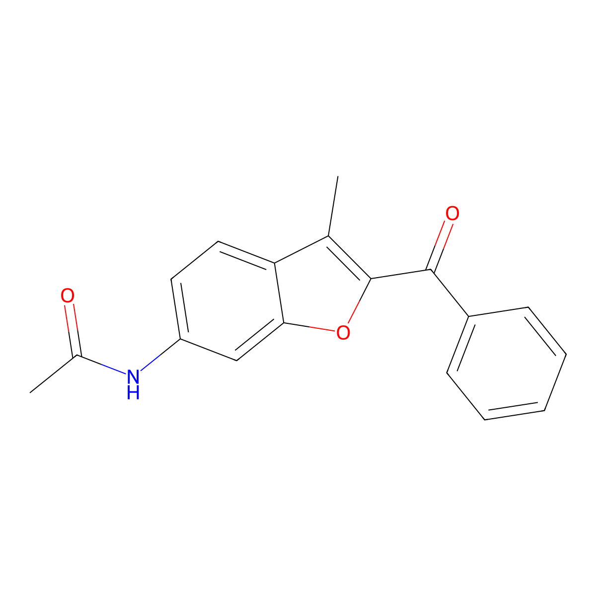 N-(2-benzoyl-3-methyl-1-benzofuran-6-yl)acetamide molecular structure, CAS 174346-40-8