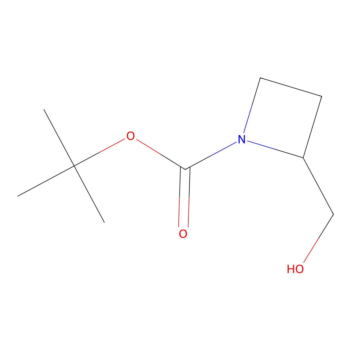 tert-Butyl 2-(hydroxymethyl)azetidine-1-carboxylate molecular structure, CAS 174346-82-8