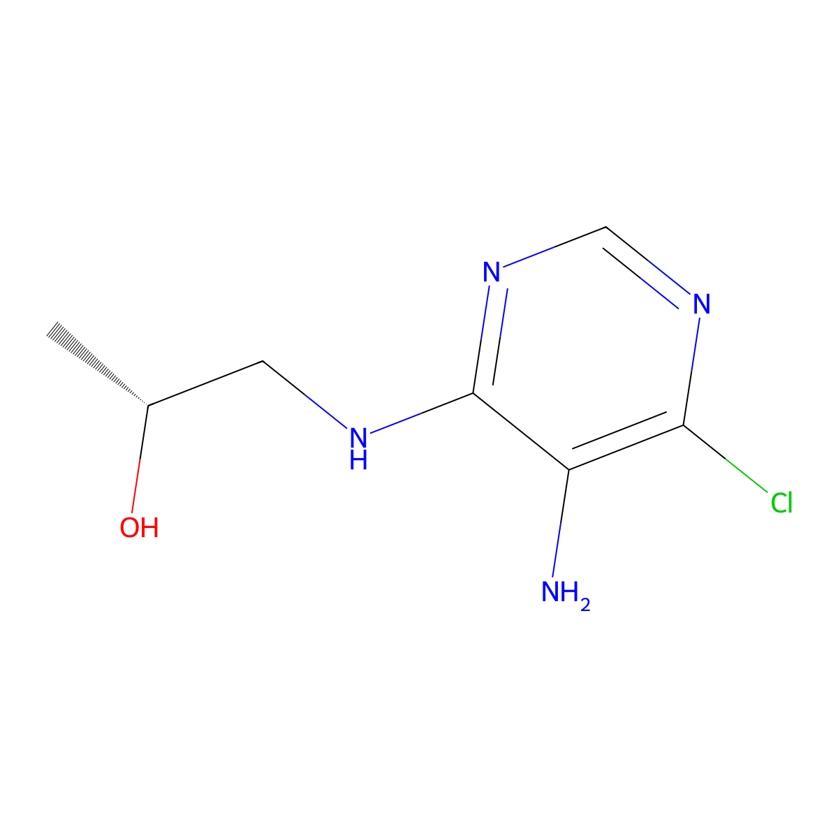 (R)-1-((5-Amino-6-chloropyrimidin-4-yl)amino)propan-2-ol molecular structure, CAS 17435-30-2