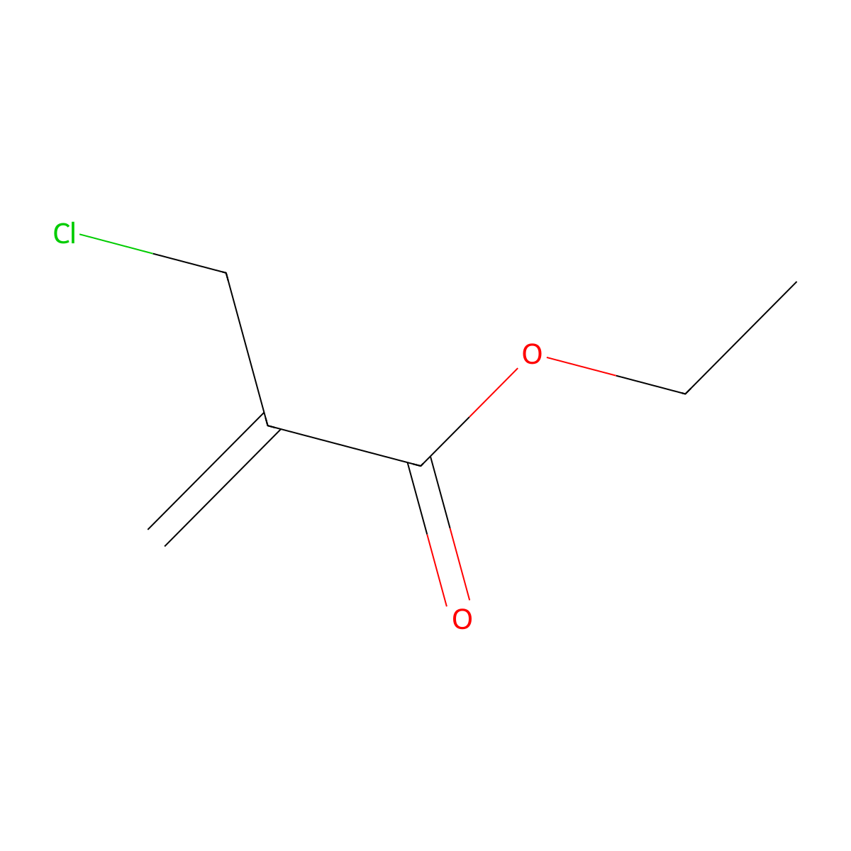 Ethyl 2-(Chloromethyl)acrylate (stabilized with HQ) molecular structure, CAS 17435-77-7