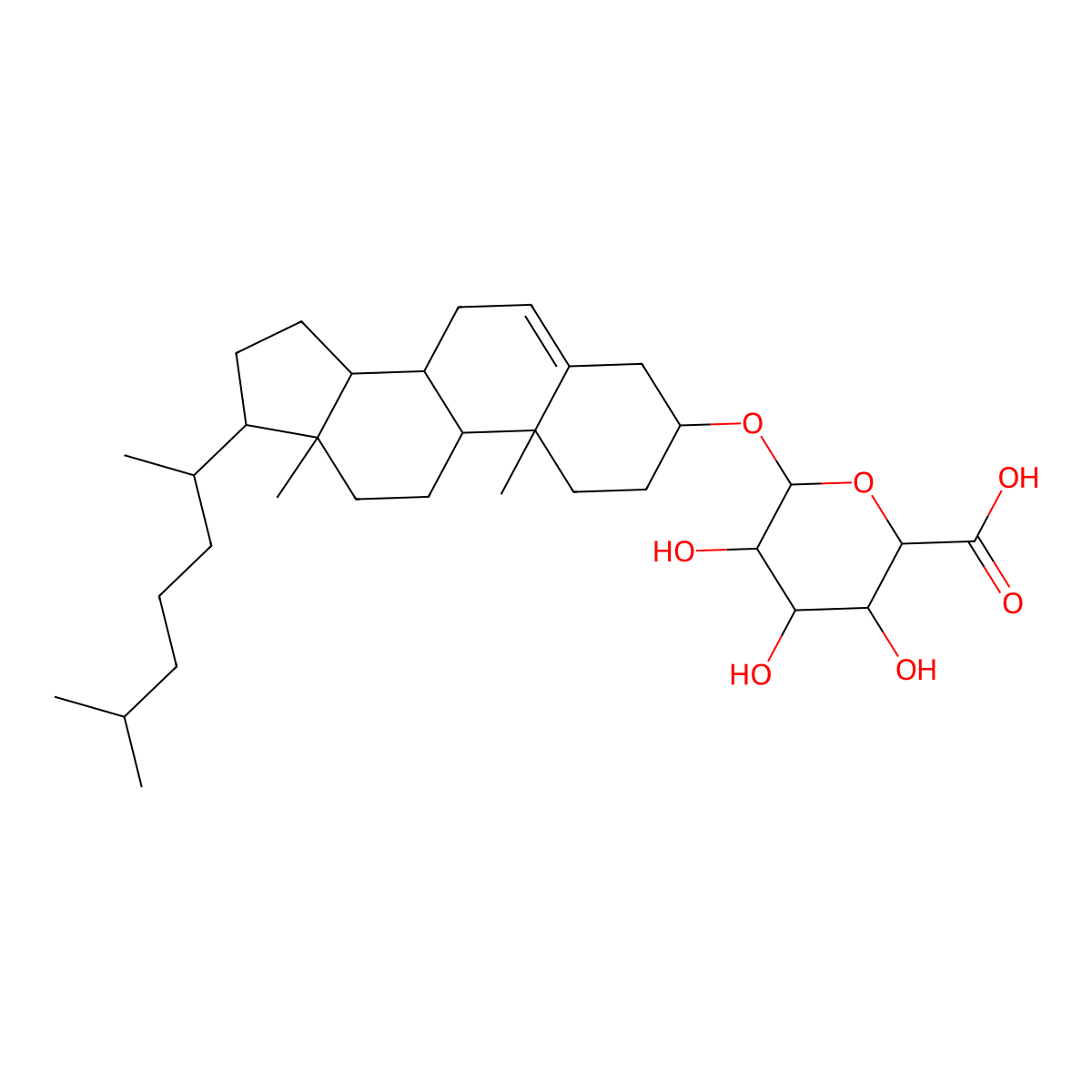 Cholesterol glucuronide molecular structure, CAS 17435-78-8