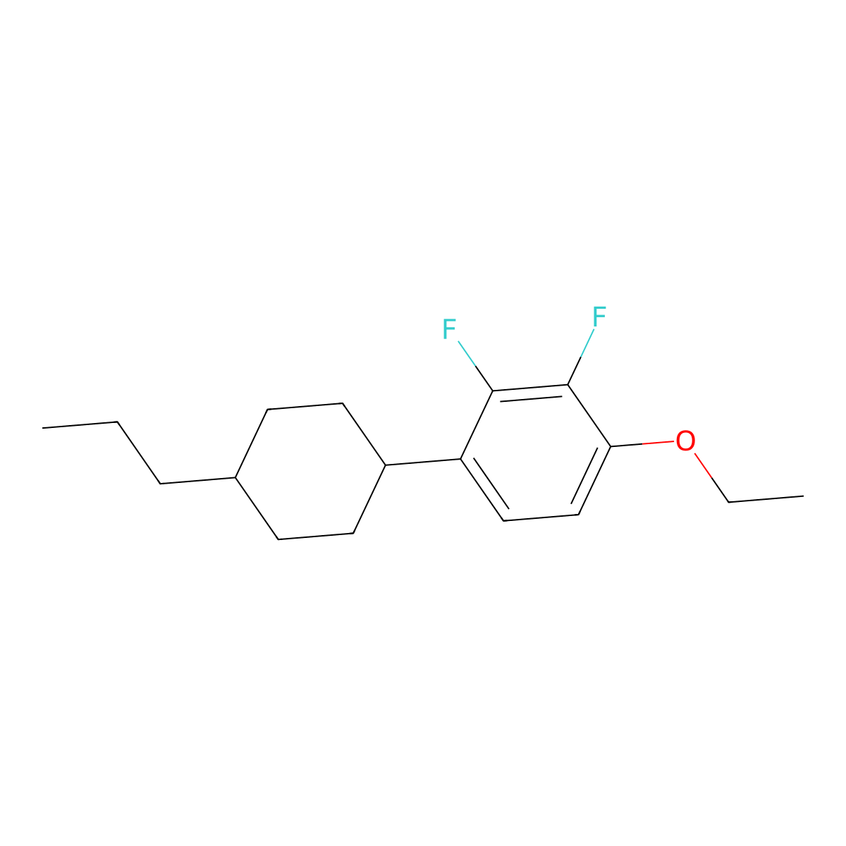 Benzene, 1-ethoxy-2,3-difluoro-4-(trans-4-propylcyclohexyl)- molecular structure, CAS 174350-05-1