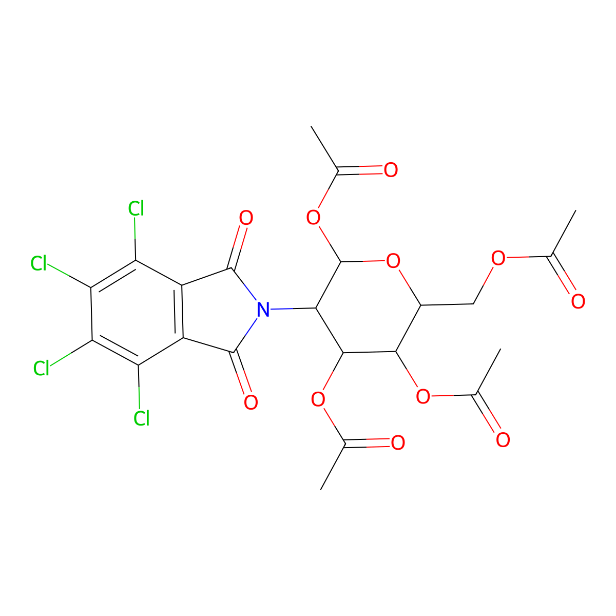 [(2R,3S,4R,5R)-3,4,6-Triacetyloxy-5-(4,5,6,7-tetrachloro-1,3-dioxoisoindol-2-yl)oxan-2-yl]methyl acetate molecular structure, CAS 174356-26-4