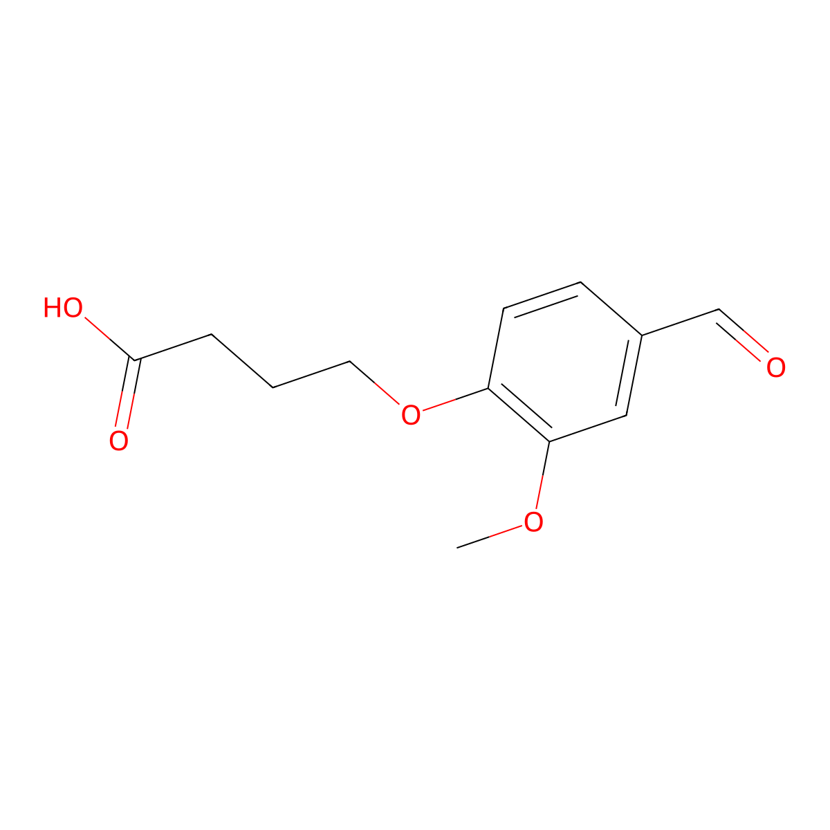 4-(4-Formyl-2-methoxyphenoxy)butanoic acid molecular structure, CAS 174358-69-1