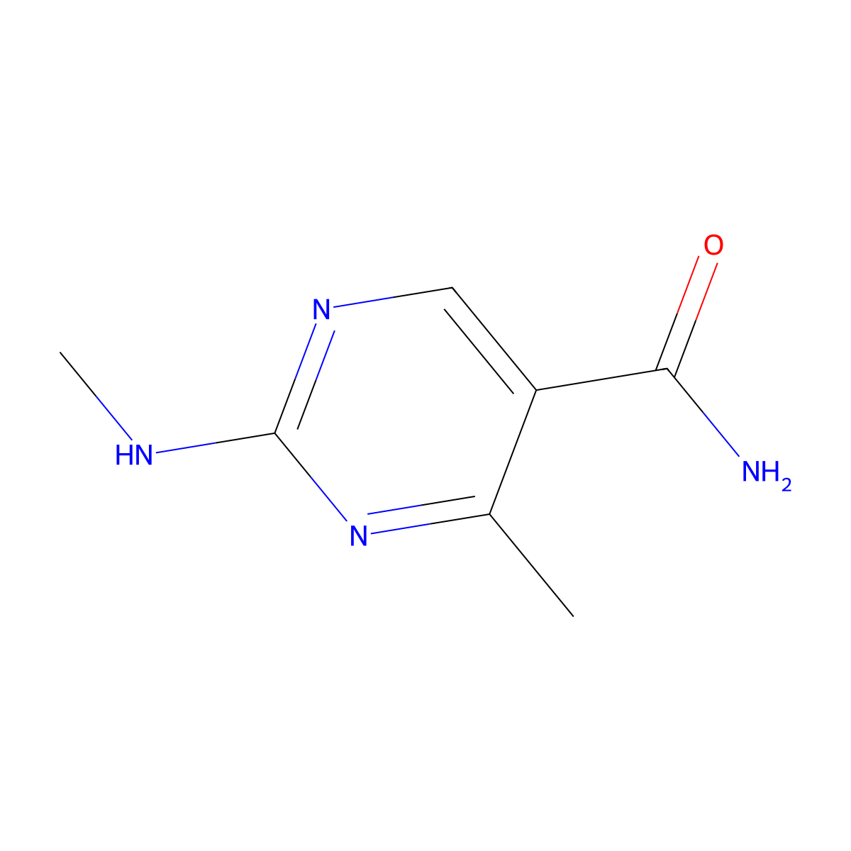 4-Methyl-2-(methylamino)pyrimidine-5-carboxamide molecular structure, CAS 17436-73-6