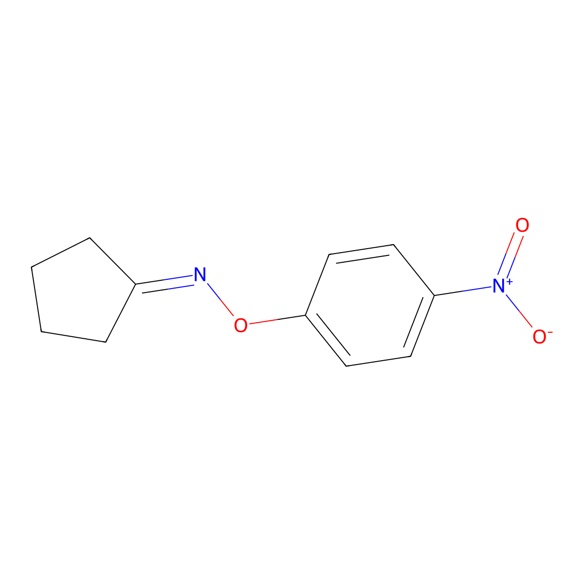 cyclopentanone O-{4-nitrophenyl}oxime molecular structure, CAS 17436-76-9