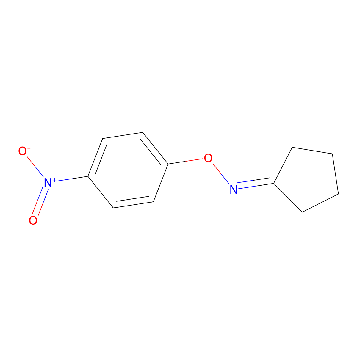 cyclopentanone O-{4-nitrophenyl}oxime molecular structure, CAS 17436-76-9