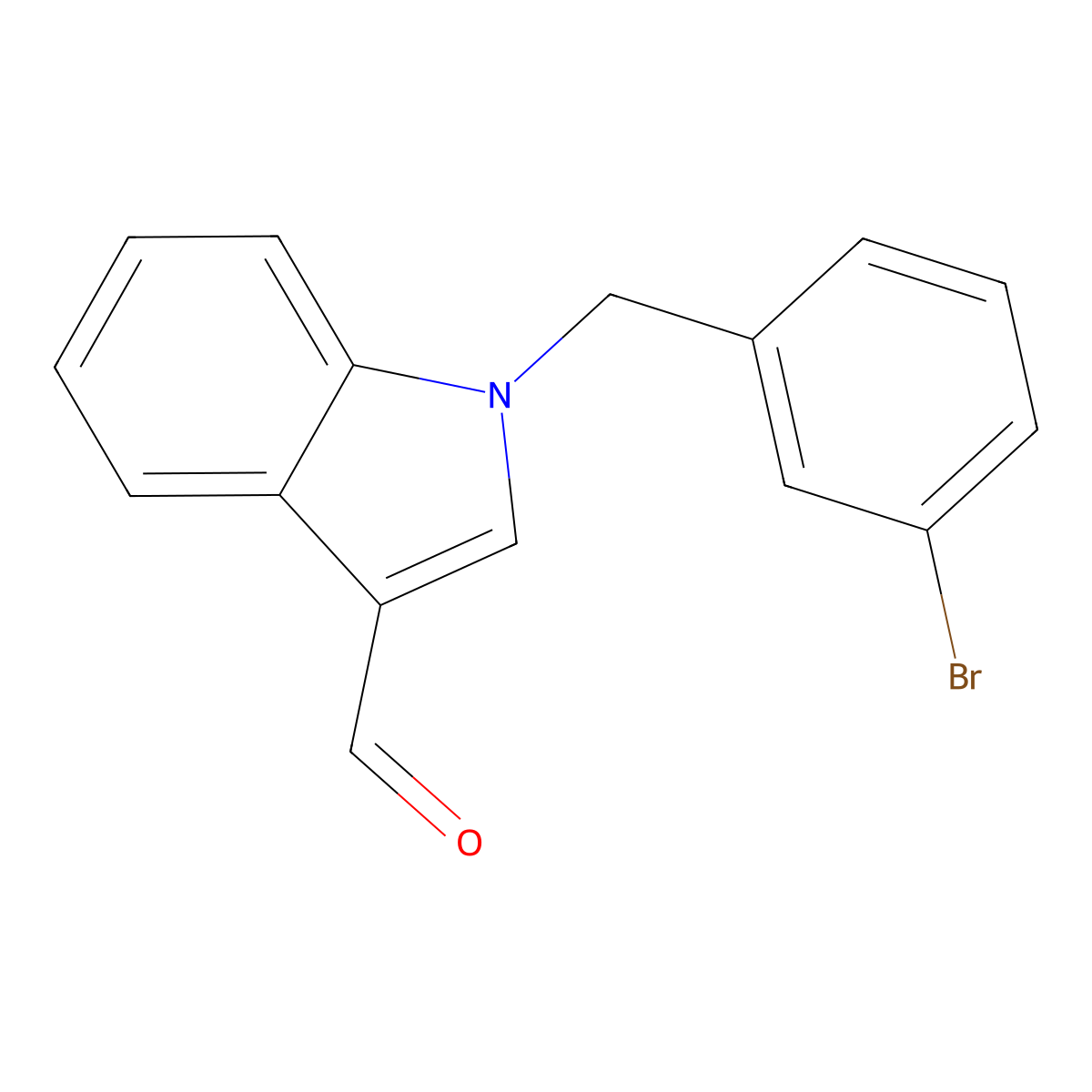 1-(3-bromobenzyl)-1H-indole-3-carbaldehyde molecular structure, CAS 174367-69-2