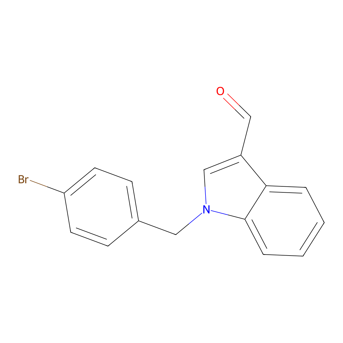 1-((4-Bromophenyl)methyl)-1H-indole-3-carboxaldehyde molecular structure, CAS 174367-70-5