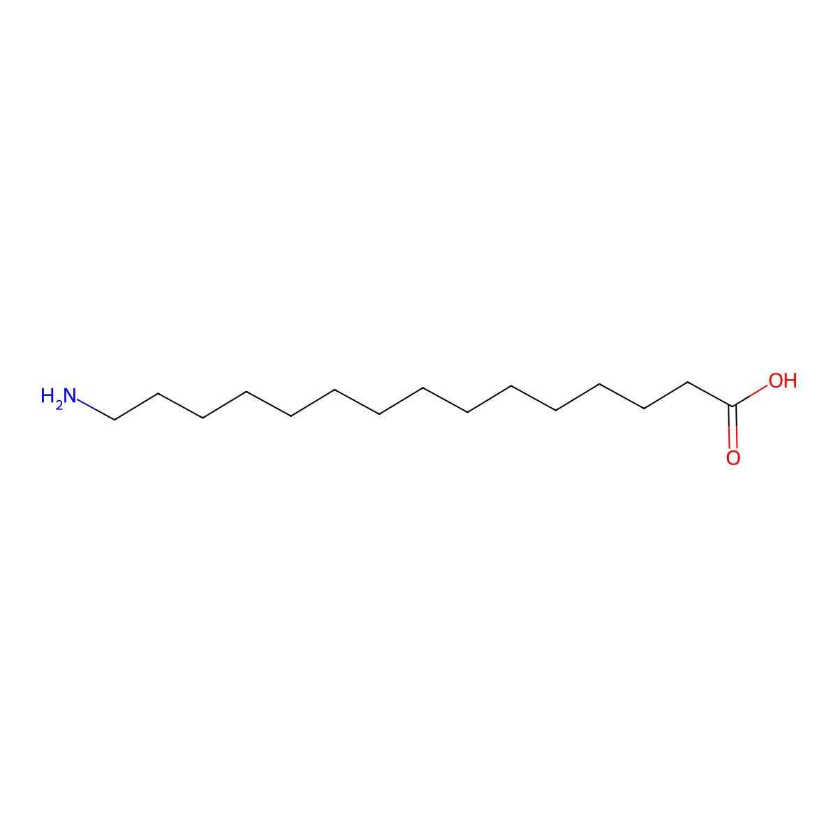 15-Aminopentadecanoic acid molecular structure, CAS 17437-21-7