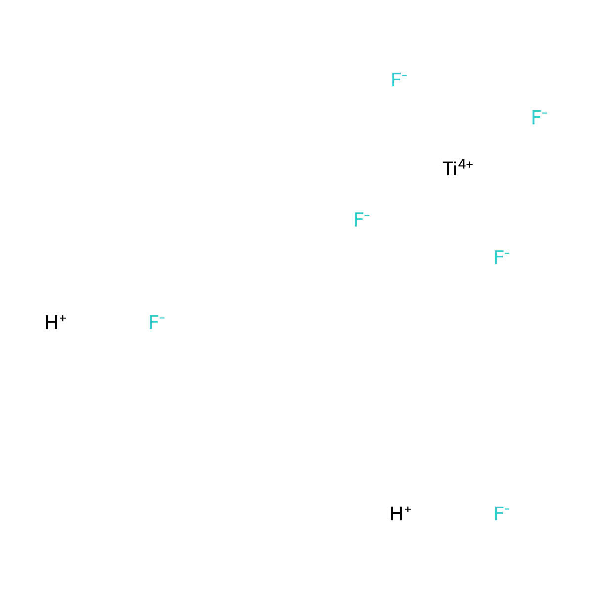 Dihydrogen hexafluorotitanate(2-) molecular structure, CAS 17439-11-1