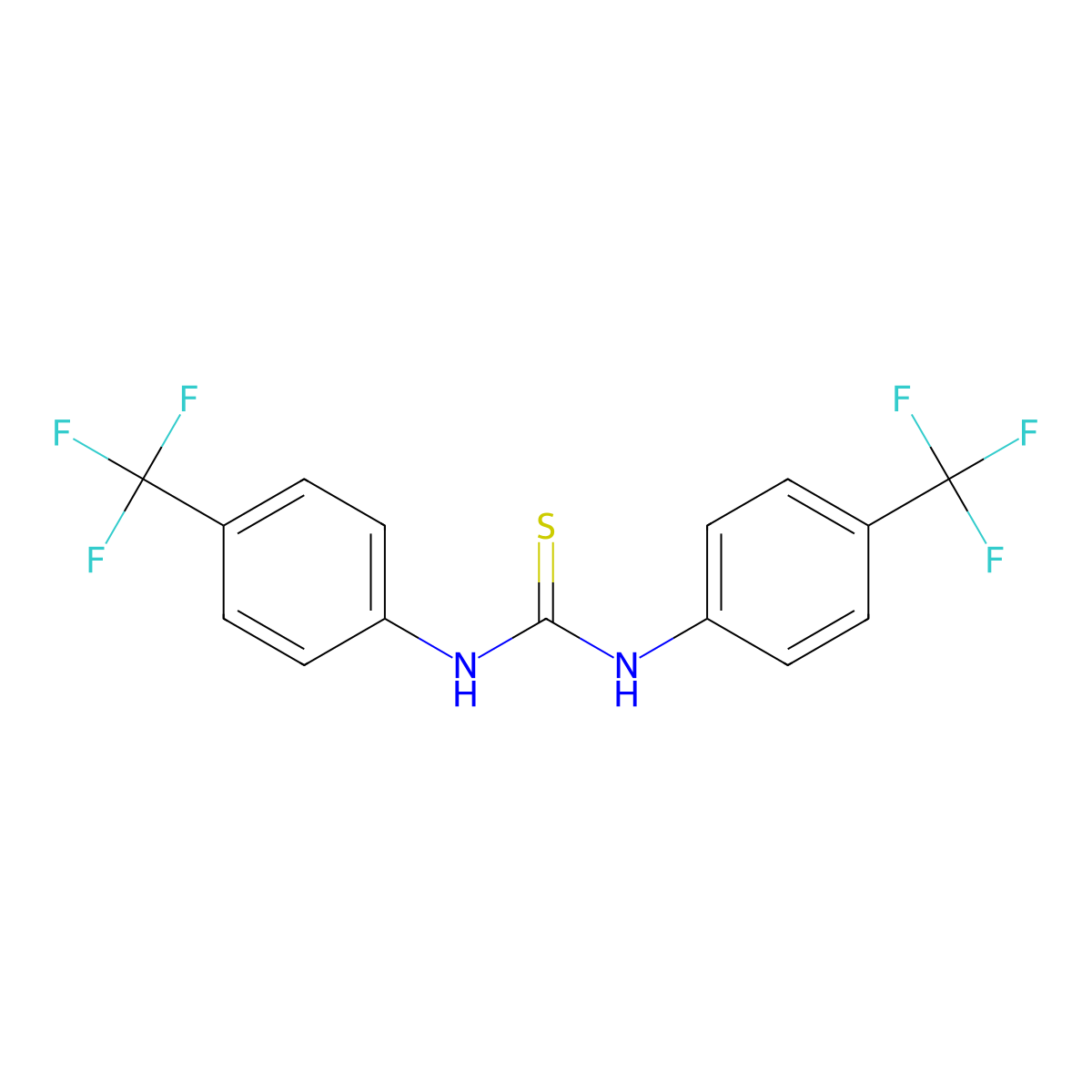 N,N'-Bis(4-(trifluoromethyl)phenyl)thiourea molecular structure, CAS 1744-07-6