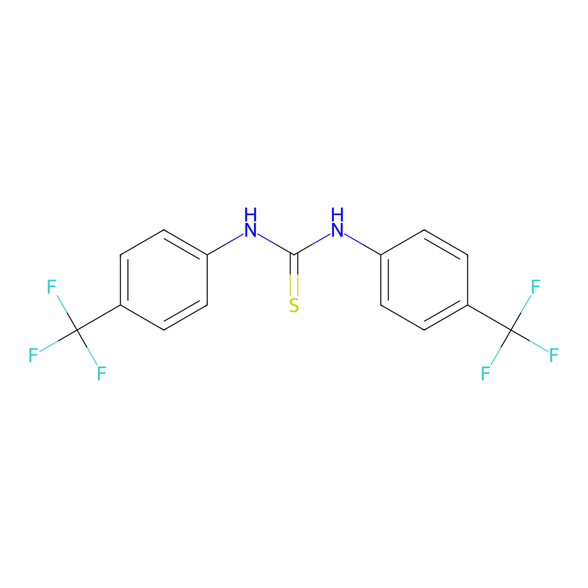 N,N'-Bis(4-(trifluoromethyl)phenyl)thiourea molecular structure, CAS 1744-07-6
