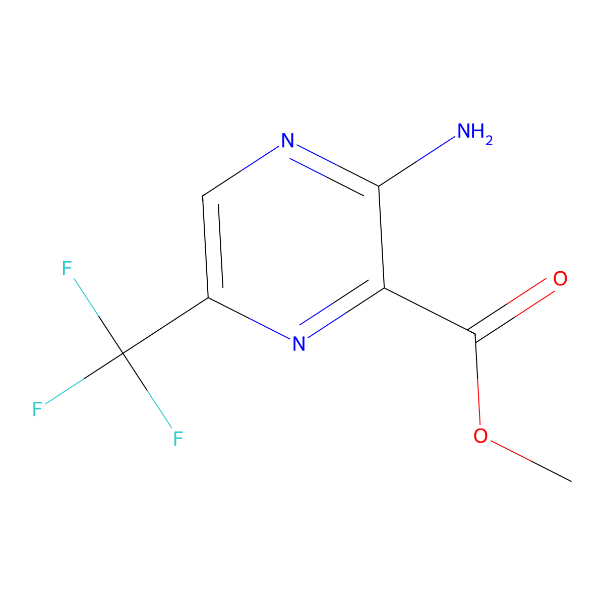 Methyl 3-amino-6-(trifluoromethyl)pyrazine-2-carboxylate molecular structure, CAS 1744-13-4