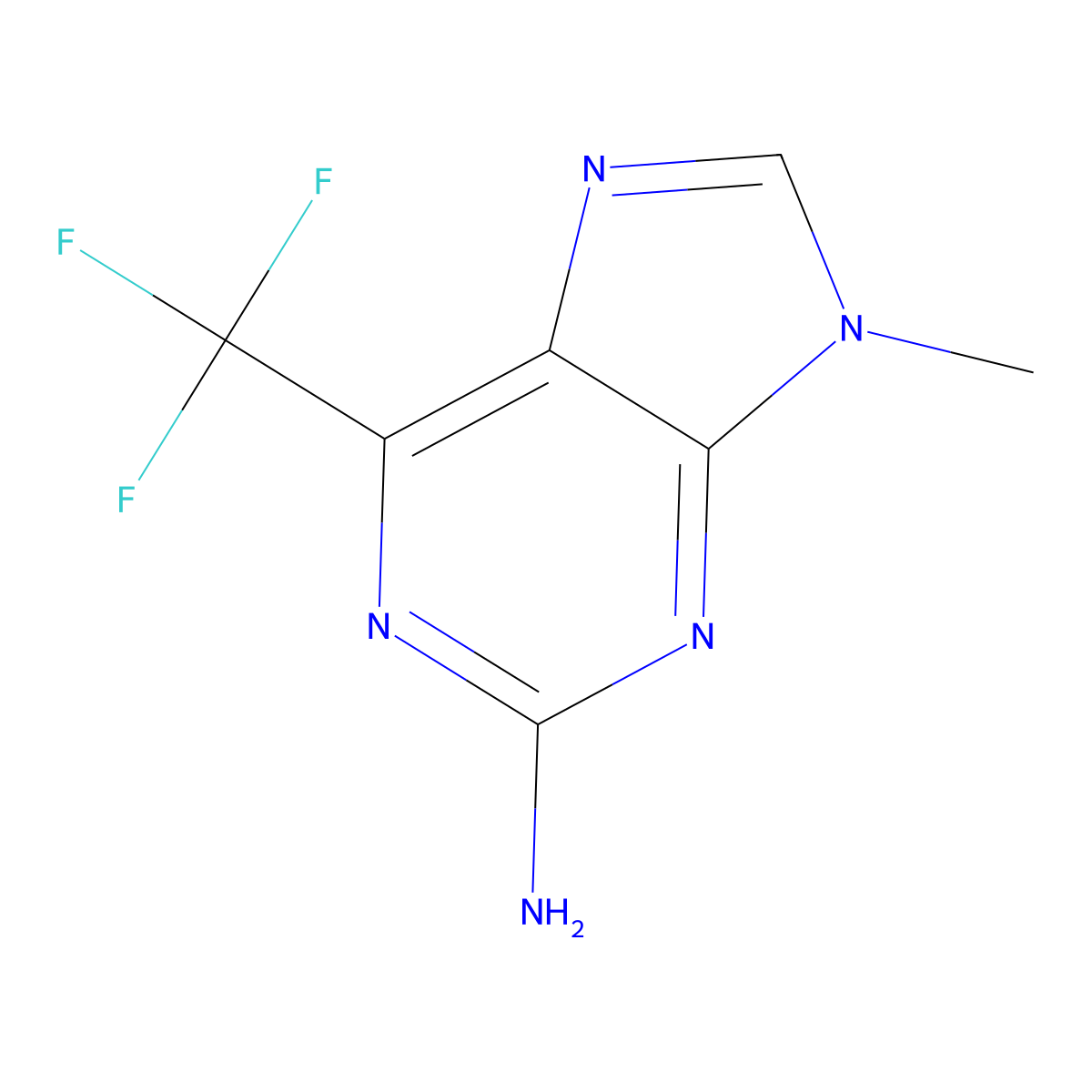 9-Methyl-6-(trifluoromethyl)-9H-purin-2-amine molecular structure, CAS 1744-14-5