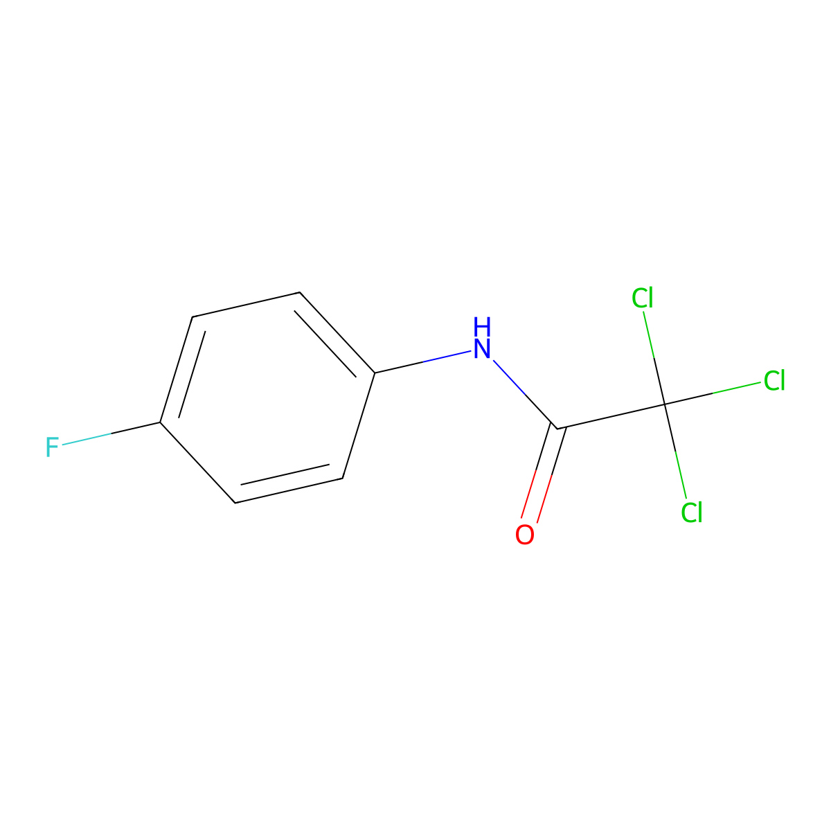 2,2,2-trichloro-N-(4-fluorophenyl)acetamide molecular structure, CAS 1744-18-9