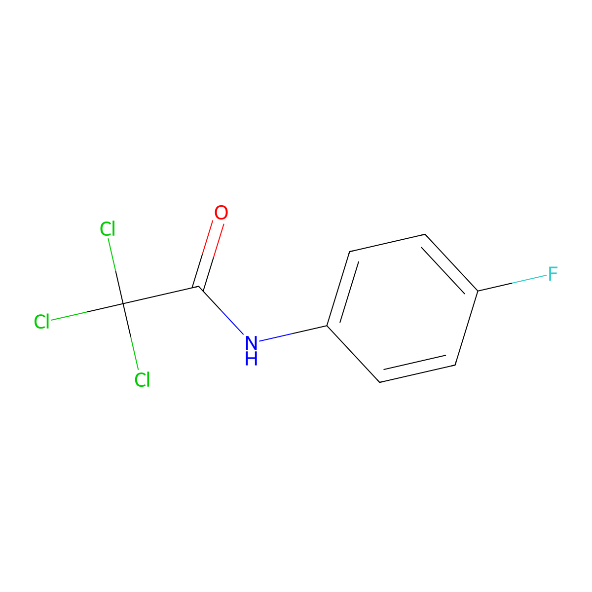 2,2,2-trichloro-N-(4-fluorophenyl)acetamide molecular structure, CAS 1744-18-9