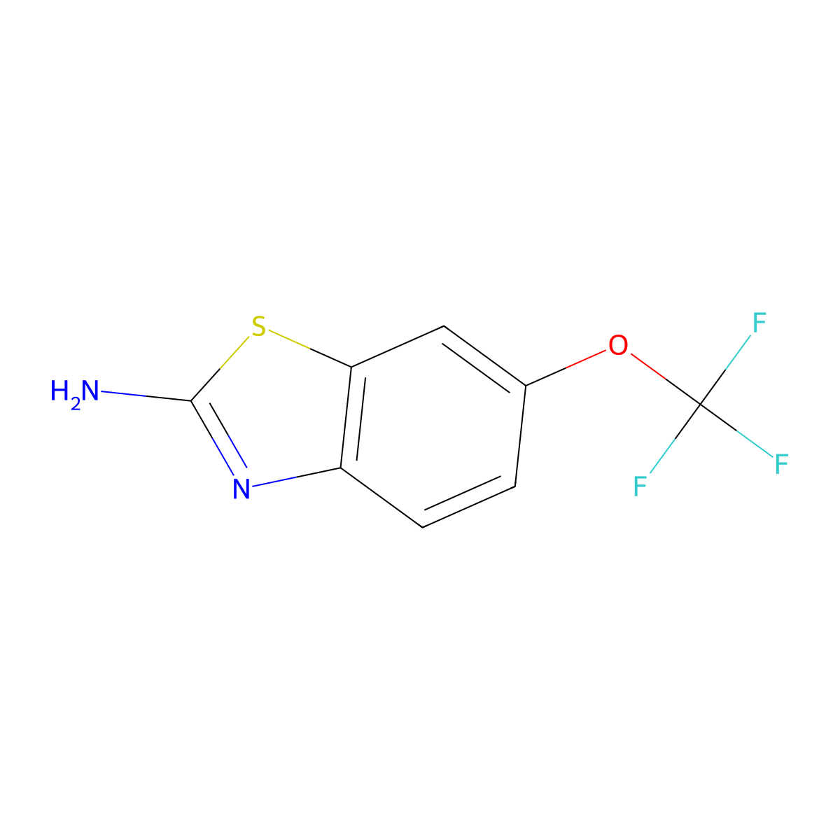 Riluzole molecular structure, CAS 1744-22-5