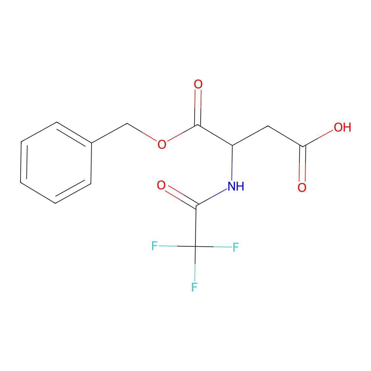 (3S)-4-(benzyloxy)-4-oxo-3-(2,2,2-trifluoroacetamido)butanoic acid molecular structure, CAS 1744-28-1