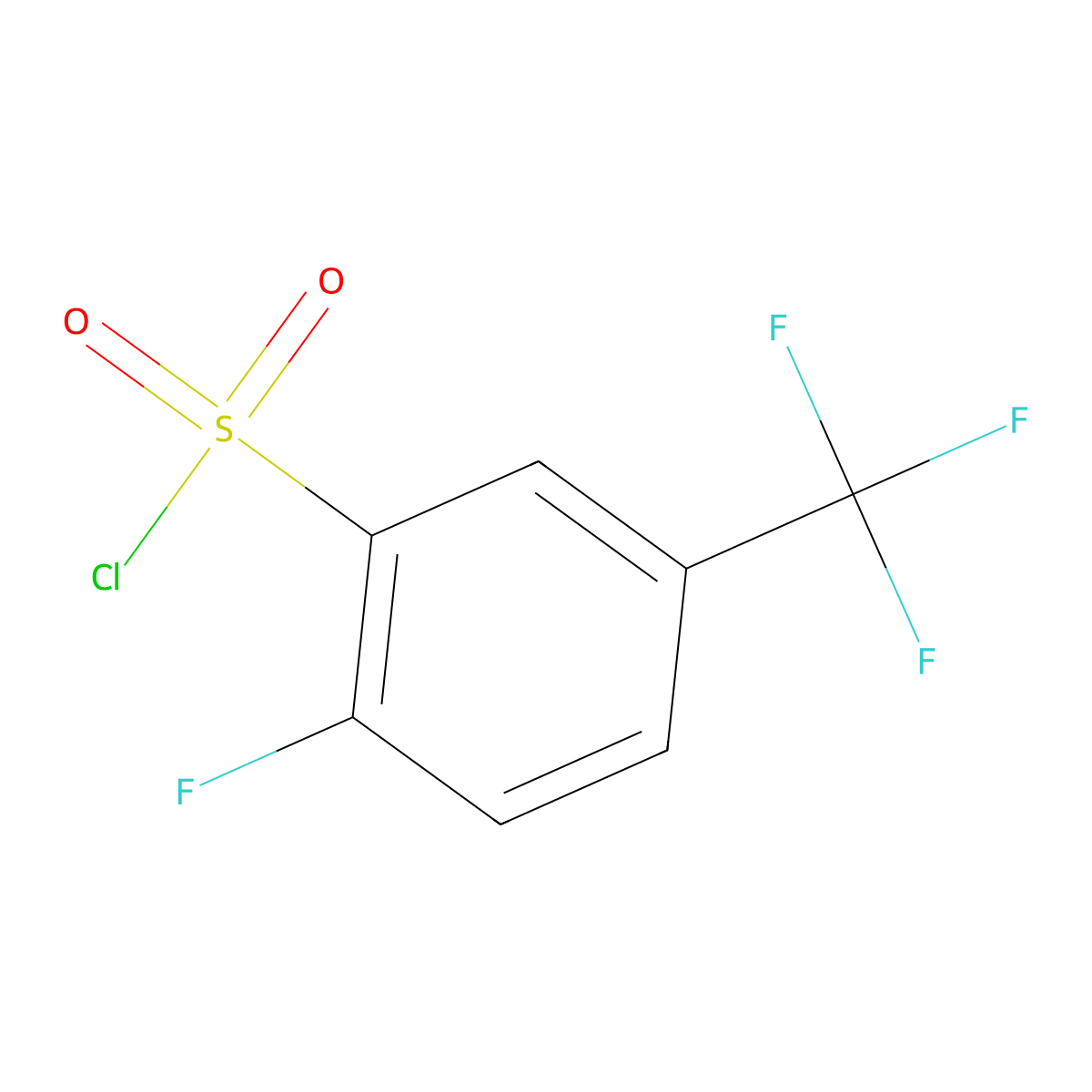 2-Fluoro-5-(trifluoromethyl)benzene-1-sulfonyl chloride molecular structure, CAS 1744-43-0