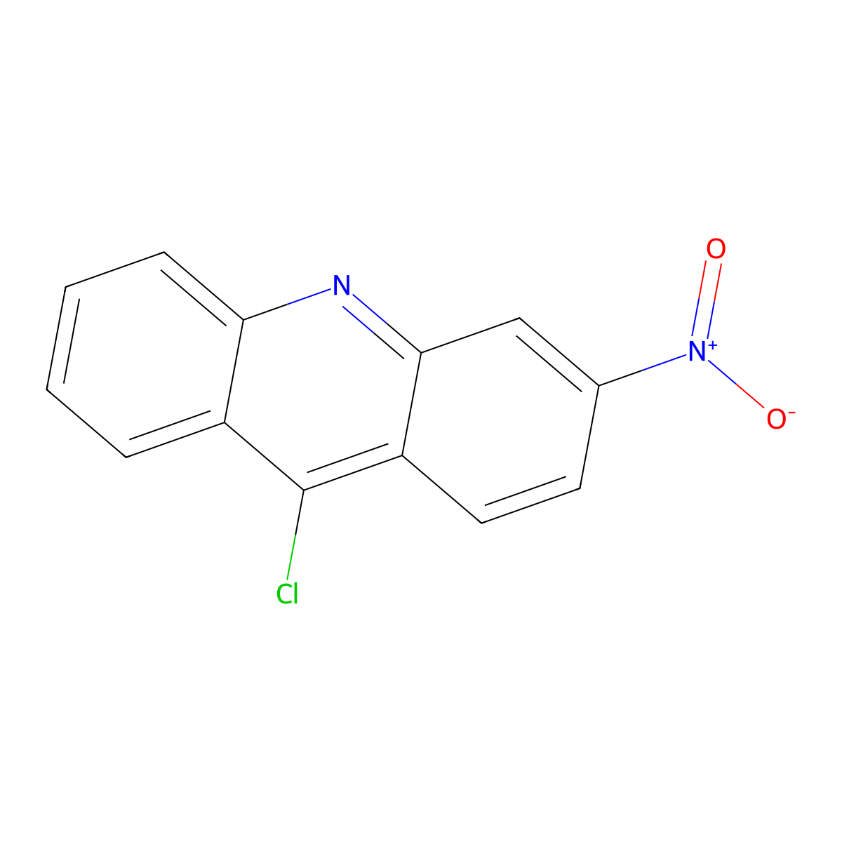 Acridine, 9-chloro-3-nitro- molecular structure, CAS 1744-91-8