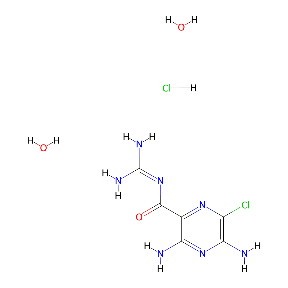 Amiloride Hydrochloride molecular structure, CAS 17440-83-4