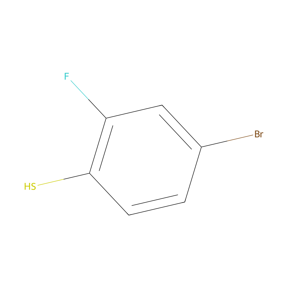 4-Bromo-2-fluorobenzene-1-thiol molecular structure, CAS 174414-93-8
