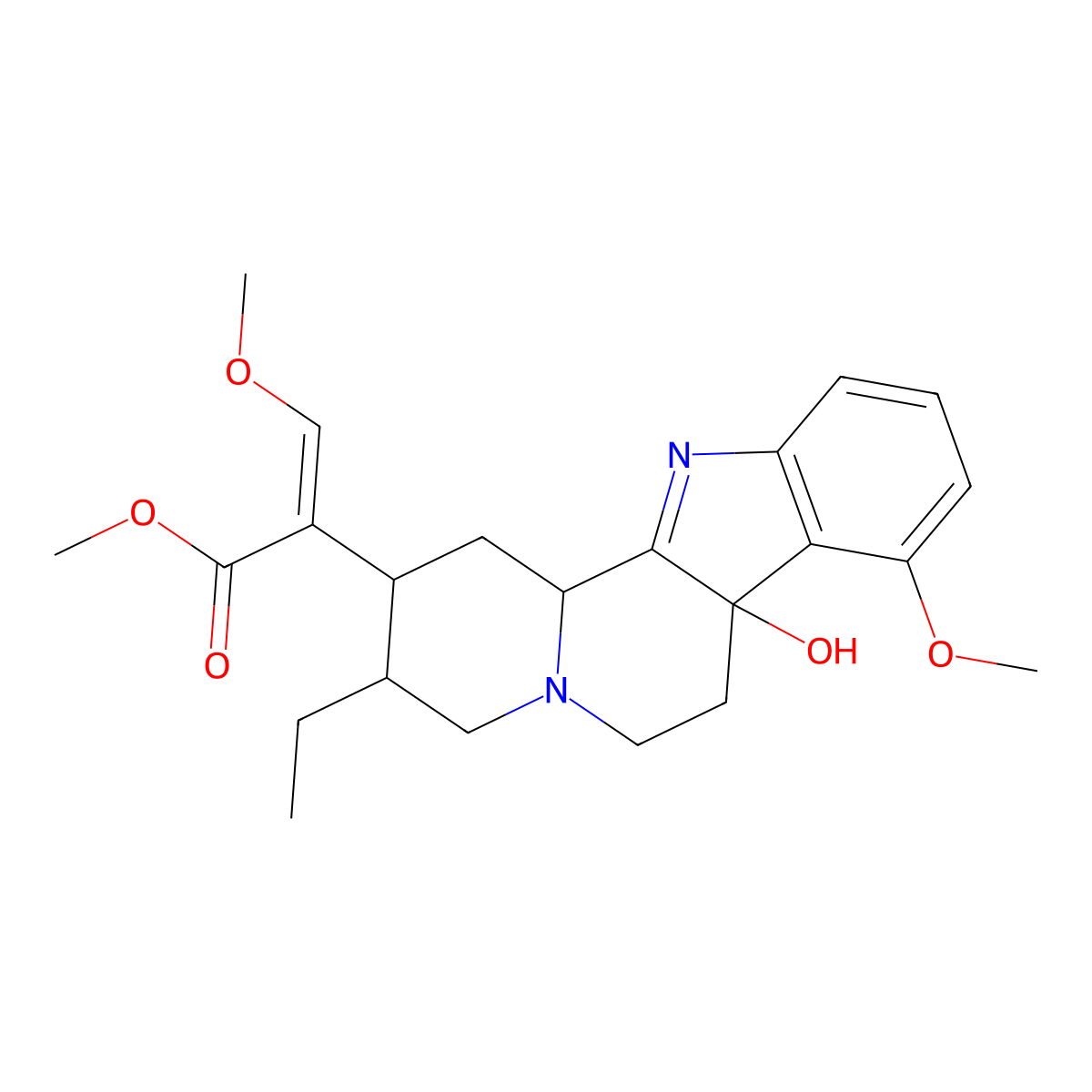 7-Hydroxymitragynine molecular structure, CAS 174418-82-7