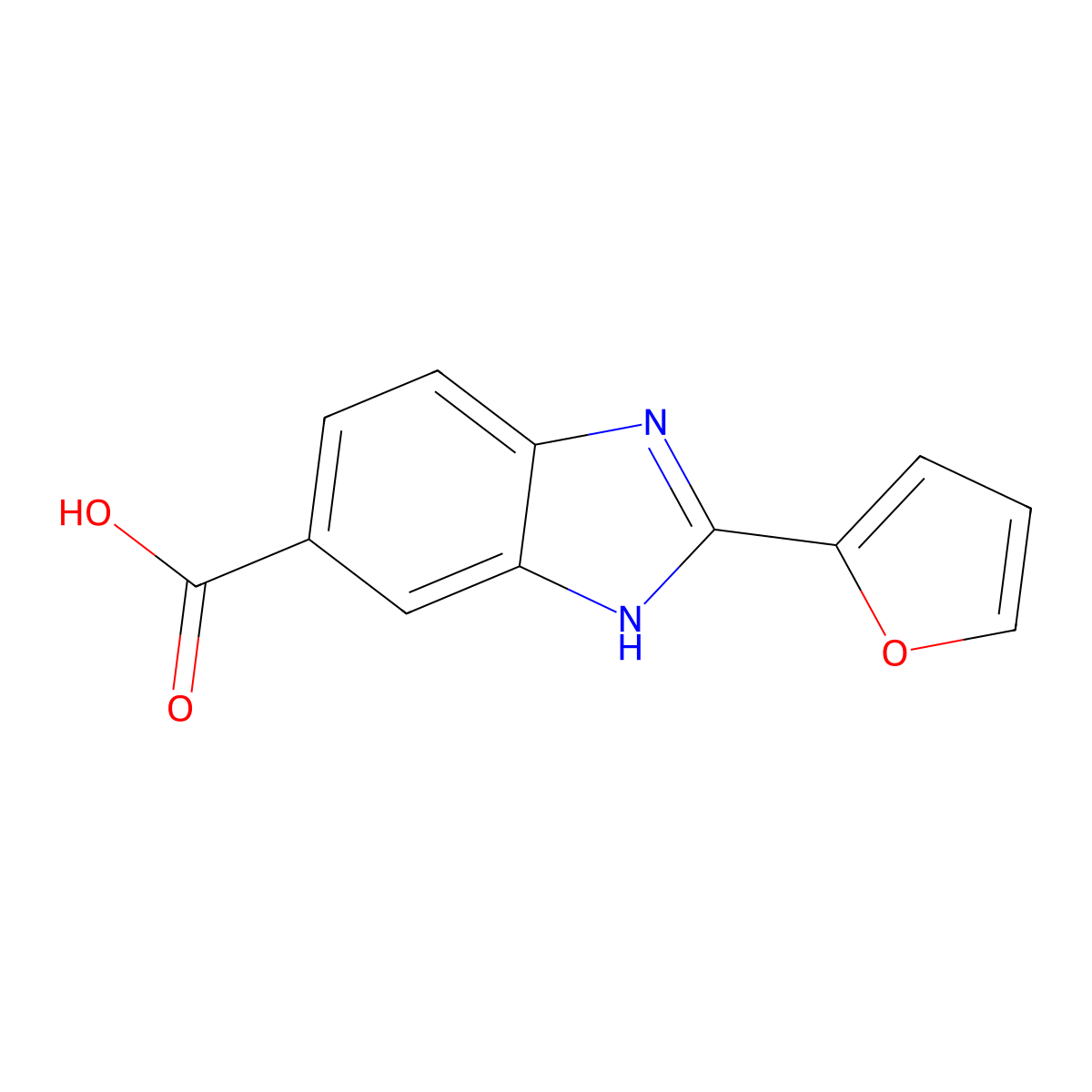 2-Furan-2-yl-3H-benzoimidazole-5-carboxylic acid molecular structure, CAS 174422-10-7
