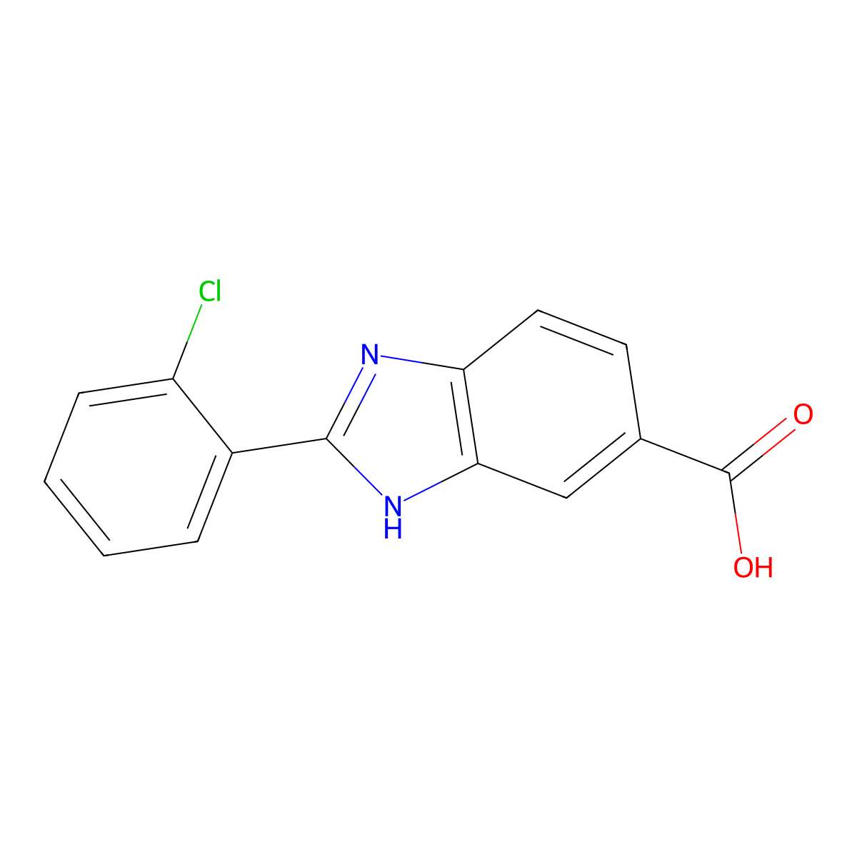 2-(2-Chlorophenyl)-1H-benzimidazole-5-carboxylic acid molecular structure, CAS 174422-13-0