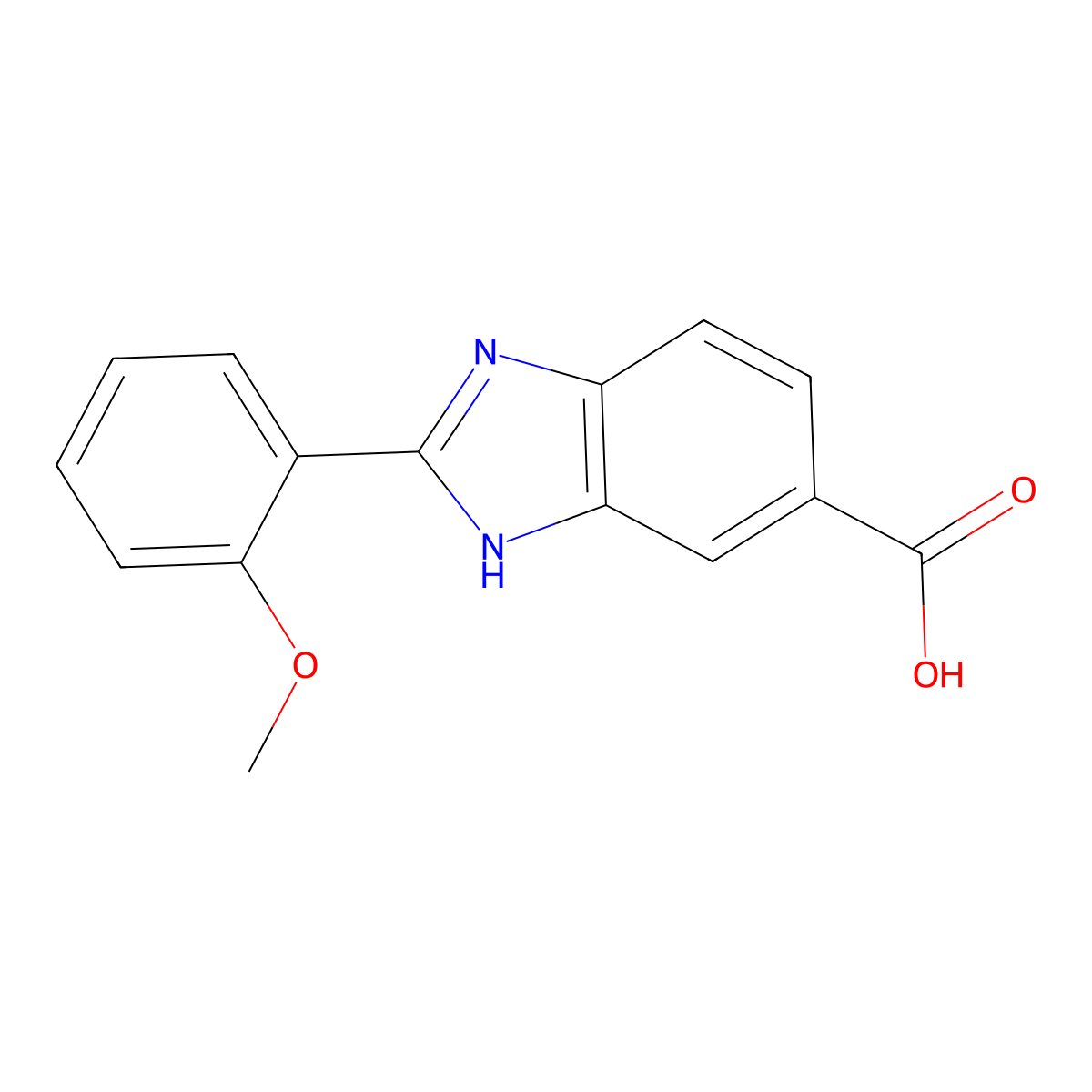 2-(2-Methoxyphenyl)-1H-benzimidazole-5-carboxylic acid molecular structure, CAS 174422-16-3