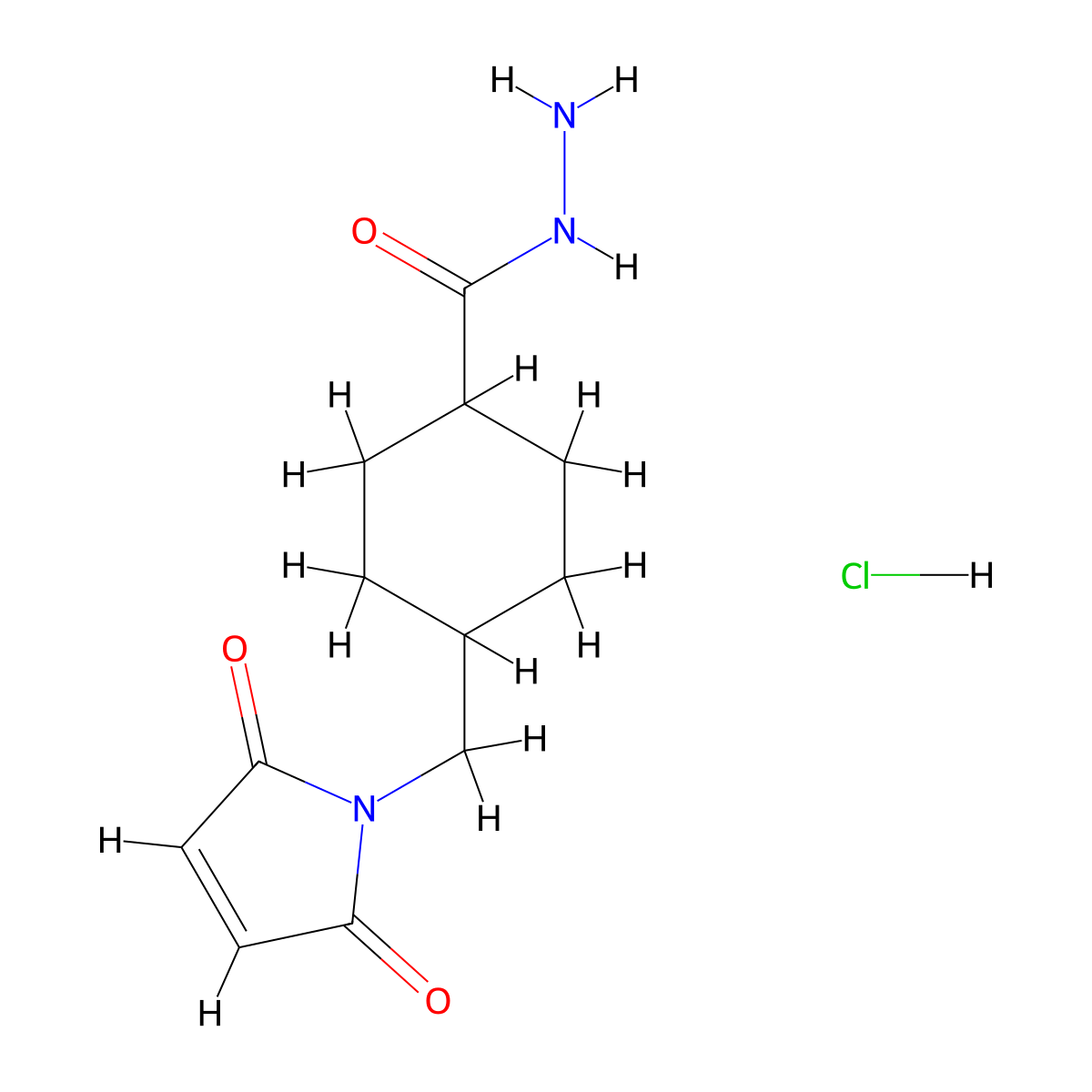 Mal-C2-cyclohexylcarboxyl-hydrazide hydrochloride molecular structure, CAS 174422-72-1