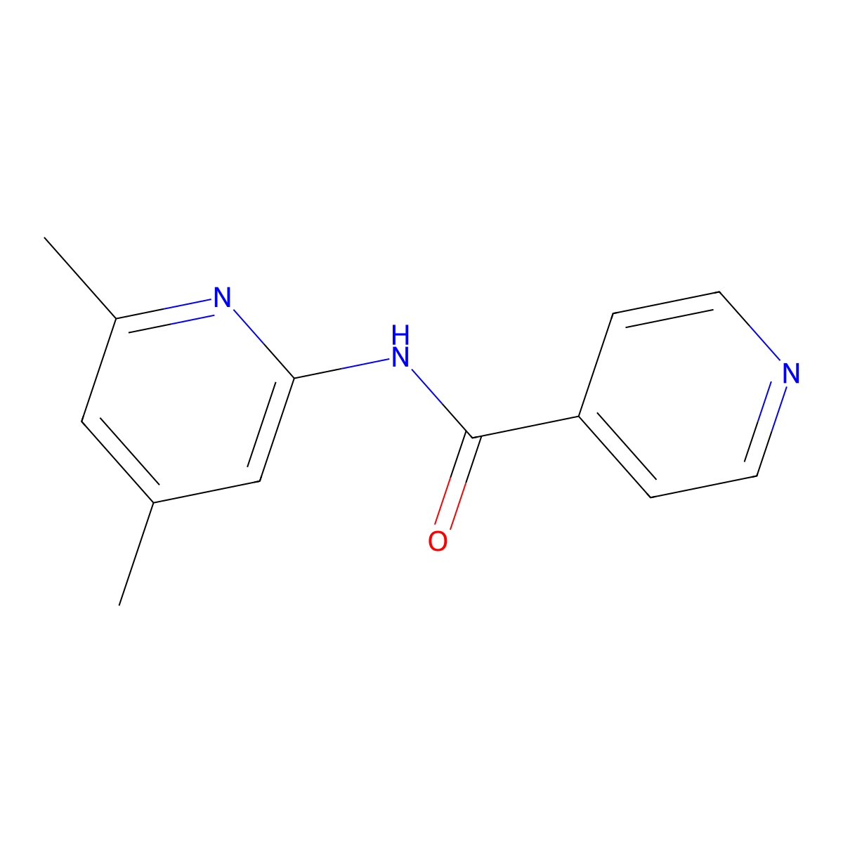 N-(4,6-dimethylpyridin-2-yl)pyridine-4-carboxamide molecular structure, CAS 174454-28-5