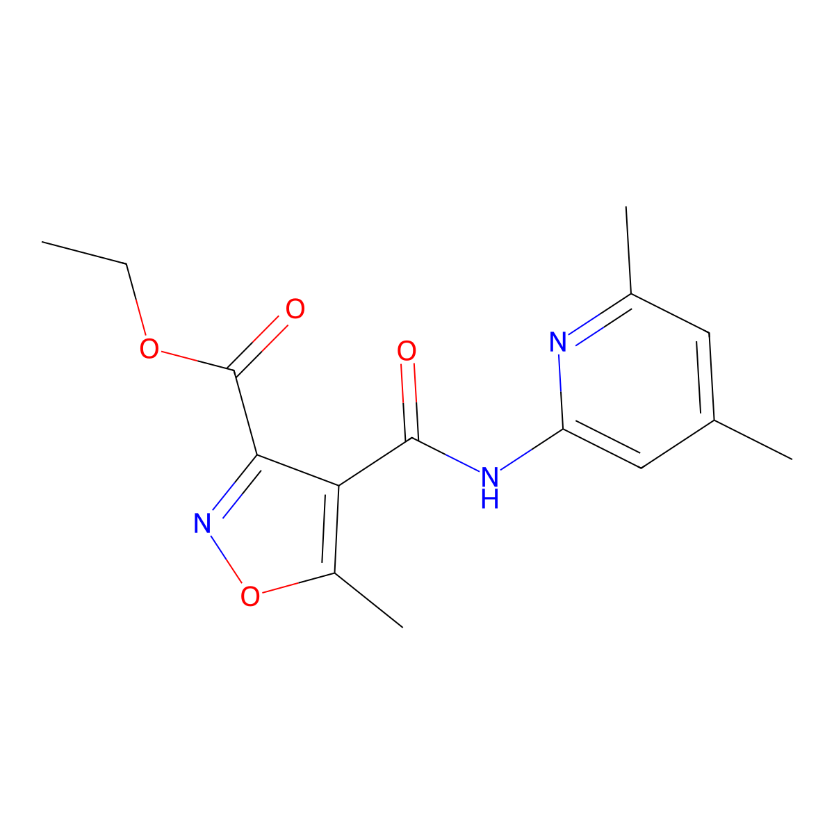 Ethyl 4-[(4,6-dimethylpyridin-2-yl)carbamoyl]-5-methyl-1,2-oxazole-3-carboxylate molecular structure, CAS 174454-37-6