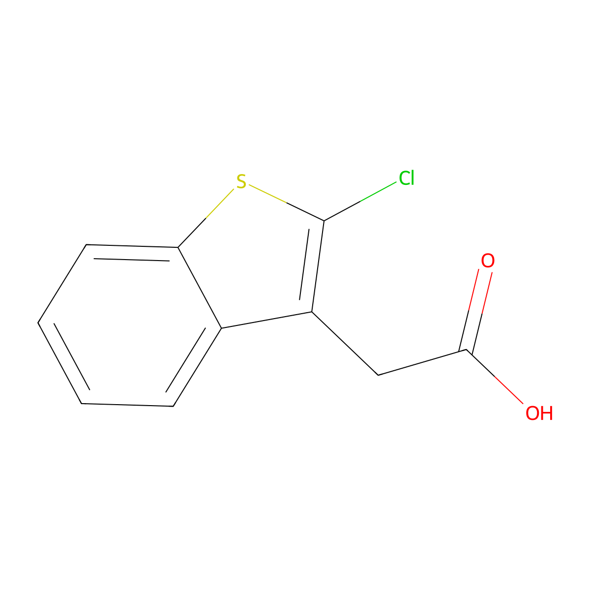 2-(2-Chloro-1-benzothiophen-3-yl)acetic acid molecular structure, CAS 174454-42-3